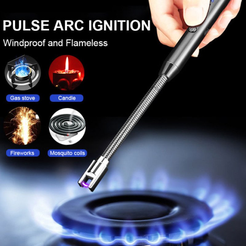 Long Neck Multifunction USB Rechargeable Arc Lighter (Windproof and Flameless)