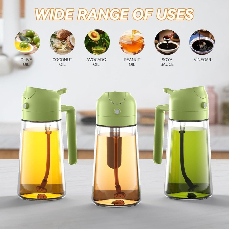 2in1 Oil Sprayer Glass Bottle