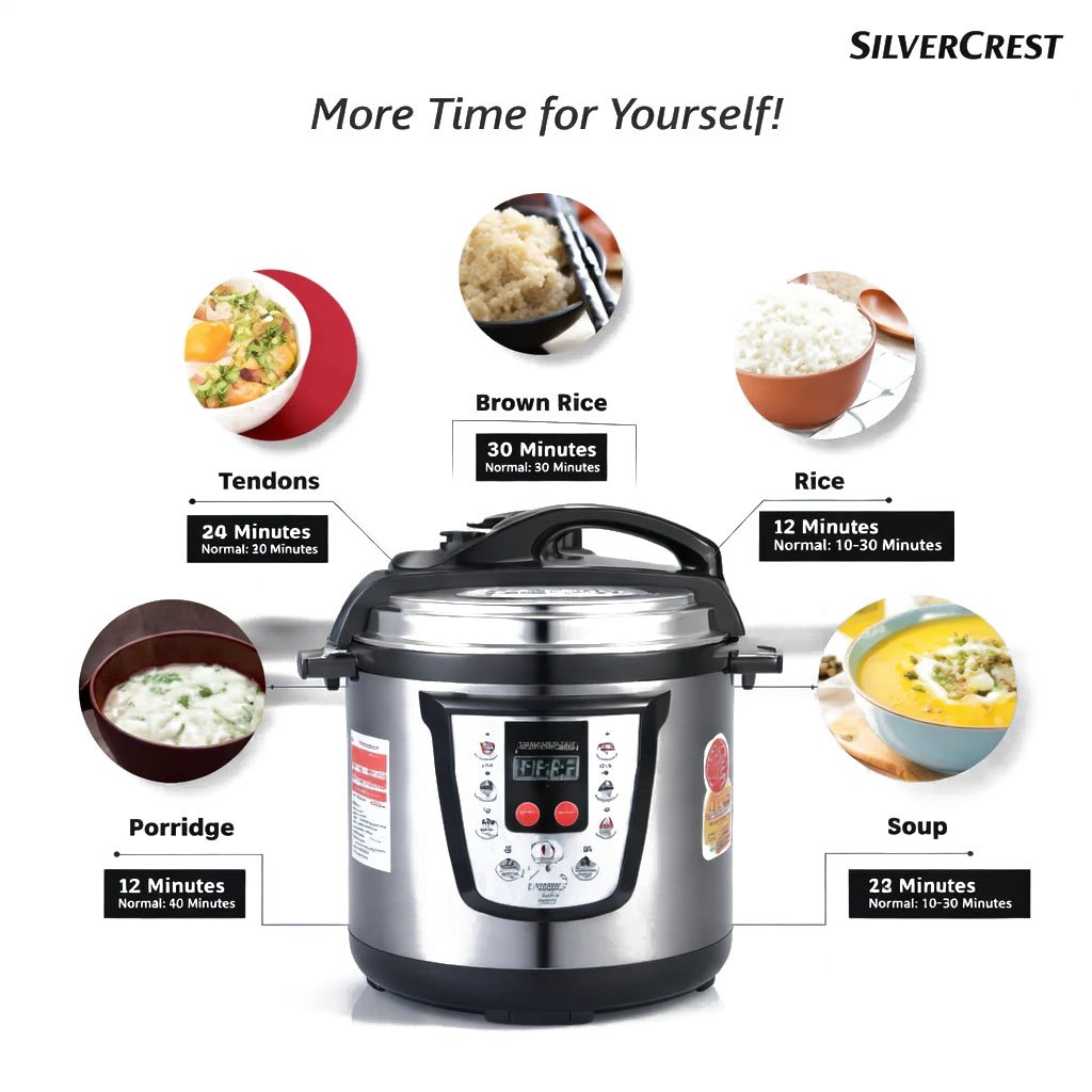 Silver Crest- 6 Litre Electric Pressure Cooker MSE6817
